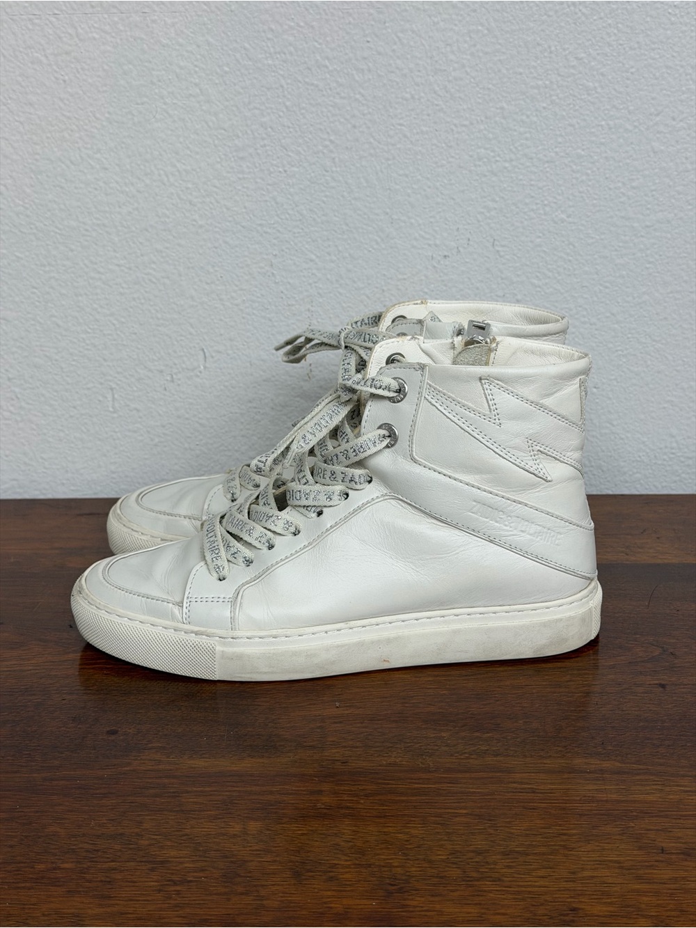 Zadig & Voltaire White Leather High Top Sneakers